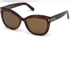 Tom Ford Alistair FT0524 54H Red Havana Brown Polarized 56 mm Unisex Sunglasses